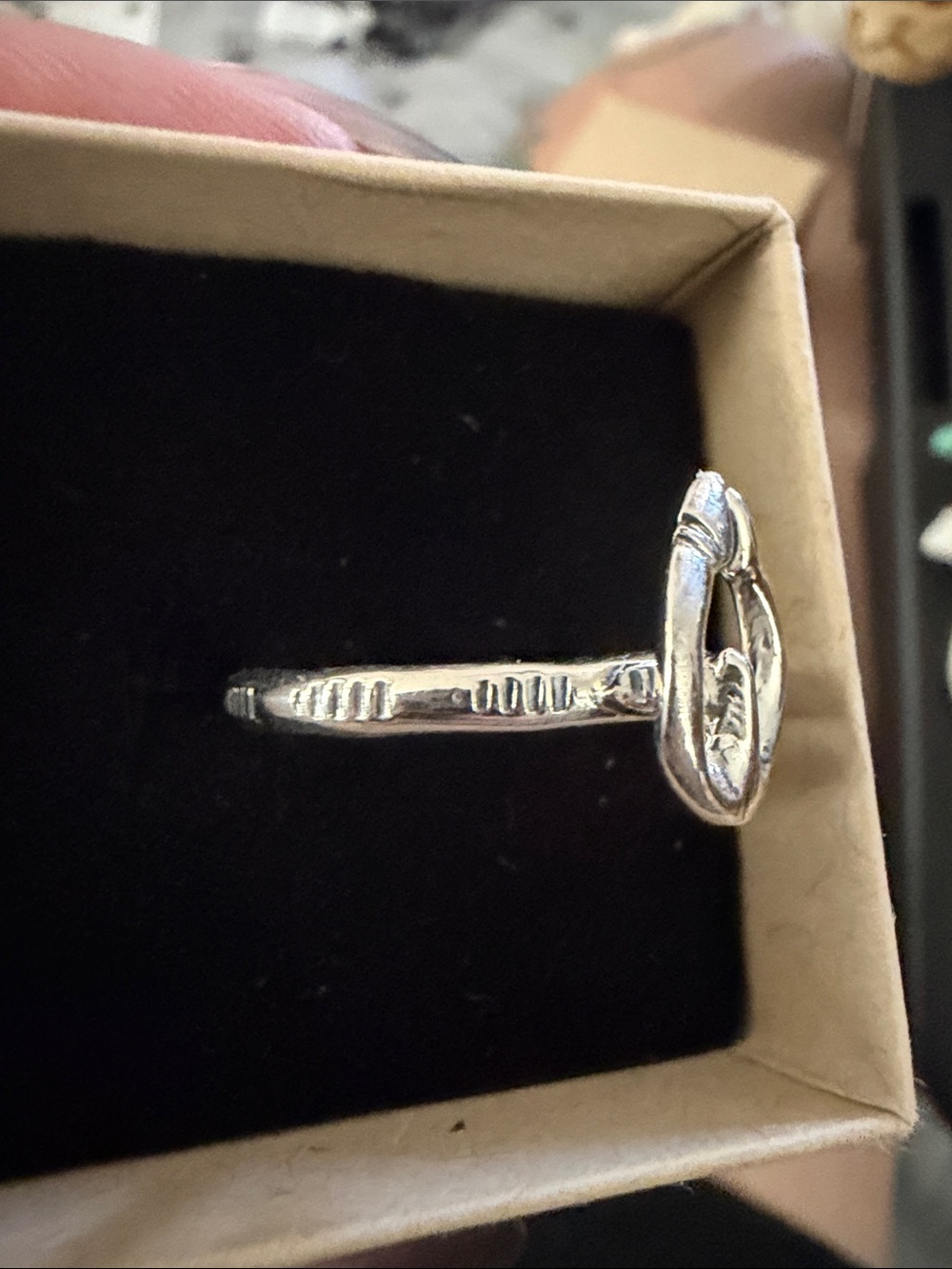 Sterling Silver Open Heart Ring - Silver - Picture 5 of 5